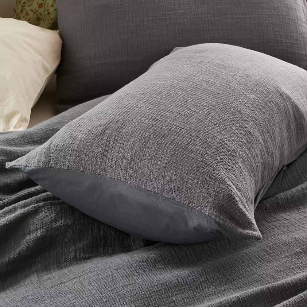 Urban Outfitters Cozy Slub Sham - Charcoal - New